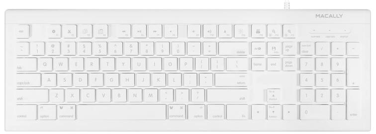Macally Full Size USB Wired Keyboard for Mac and PC