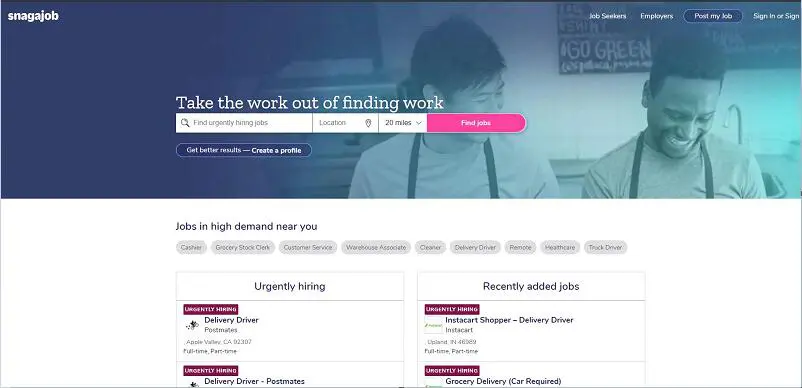 snagajob 求职网站