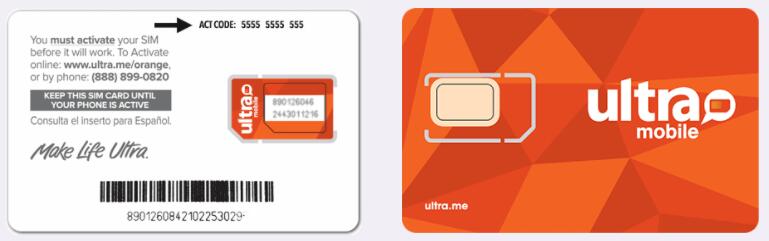 ultra mobile 橙色SIM卡