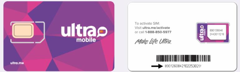 ultra mobile 紫色SIM卡